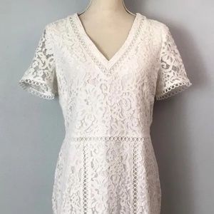 Karl Lagerfeld Paris Short Sleeve Floral Lace Dress Size 10